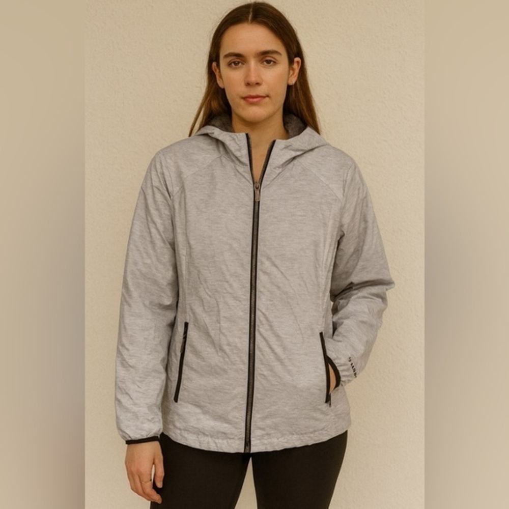 Free Country Women’s Hooded Full-Zip Jacket Gray Size M